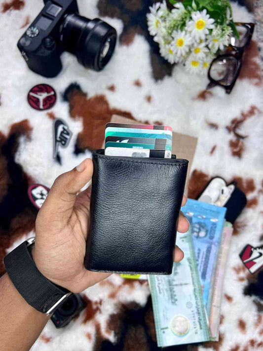 Fenzo Genuine Leather RFID Blocking Smart Wallet & Card Holder with Coin Pocket