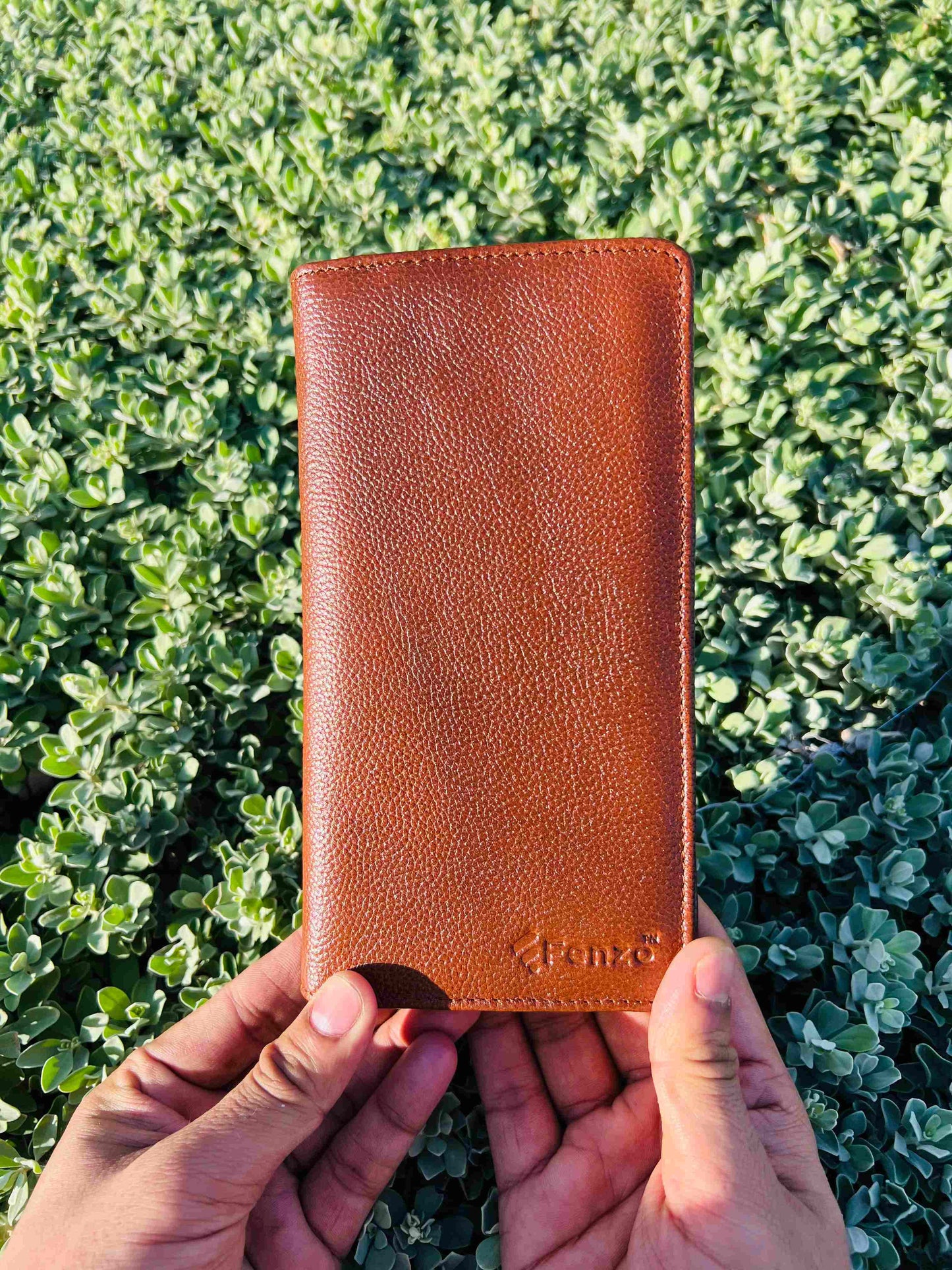 Genuine Leather Long Wallet – Mobile Holder, 10 Card Slots & Zipper Pocket | Men’s Wallet UAE