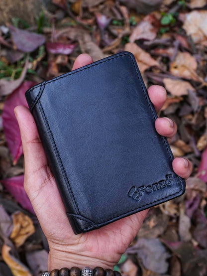 Premium Genuine Leather Wallet with ID Window Card Slots