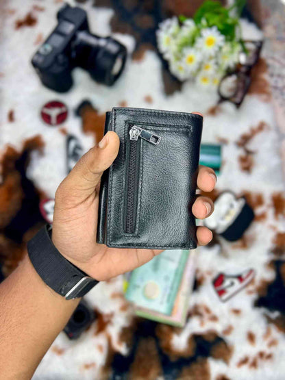 Fenzo Genuine Leather RFID Blocking Smart Wallet & Card Holder with Coin Pocket