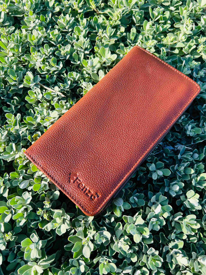 Genuine Leather Long Wallet – Mobile Holder, 10 Card Slots & Zipper Pocket | Men’s Wallet UAE