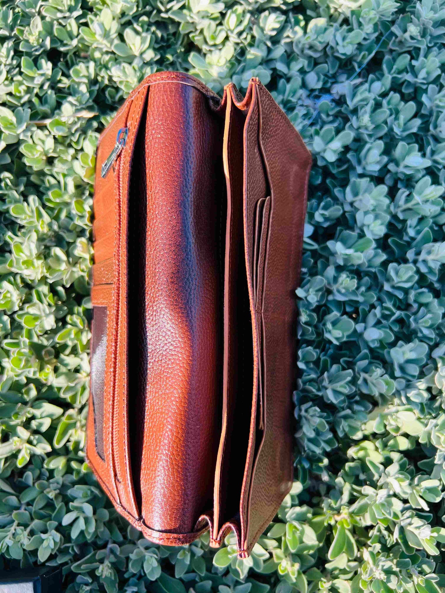 Genuine Leather Long Wallet – Mobile Holder, 10 Card Slots & Zipper Pocket | Men’s Wallet UAE