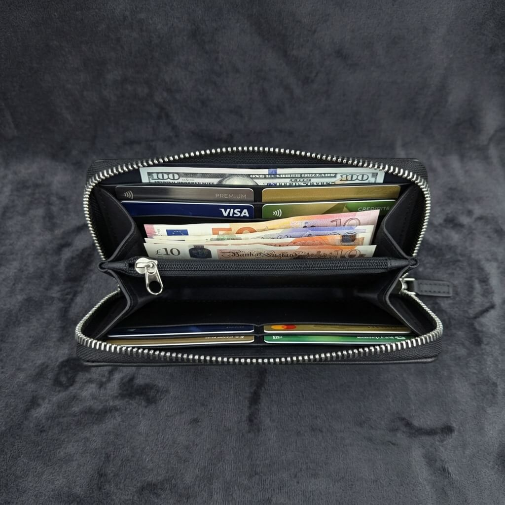 Fenzo™ Men’s Premium Genuine Leather Zip-Around Wallet & Organizer