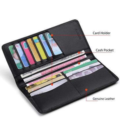 WilliamPOLO Premium Leather Long Wallet – Genuine Cowhide